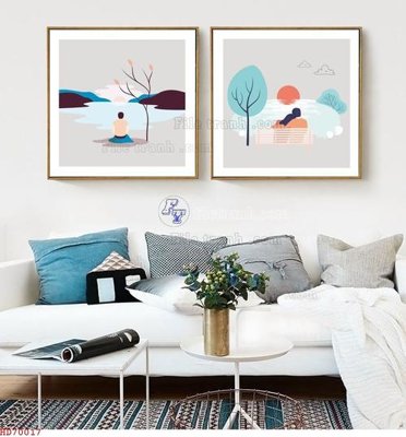 File tranh trang trí File bộ tranh treo hiện đại HD70017 (file gốc)