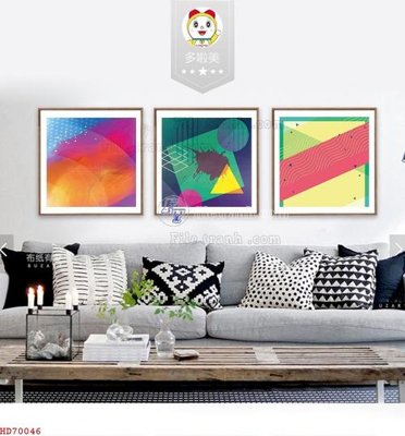 File in trần File bộ tranh treo hiện đại HD70046 (bản gốc) mây trời