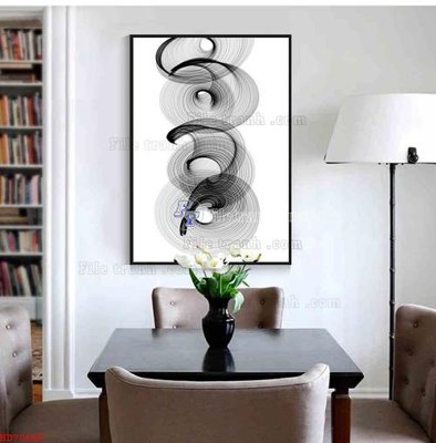 File in trần File bộ tranh treo hiện đại HD70065 (file gốc) hoa văn 3D