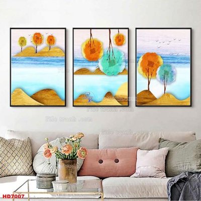 File tranh gốc File tranh bộ hiện đại HD7007 (sắc nét từng chi tiết)