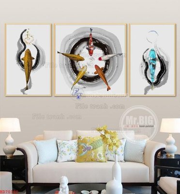 File in trần File bộ tranh treo hiện đại HD70120 (file gốc) phong thủy