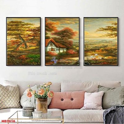 File gốc File tranh bộ hiện đại HD7016 (in mica) làm bảng hiệu