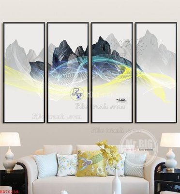 File in lụa File bộ tranh treo hiện đại HD70239 (chất lượng cao) File bộ tranh treo hiện đại HD70239