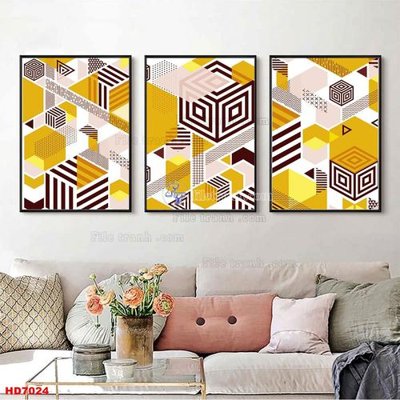 File PSD File tranh bộ hiện đại HD7024 (bản gốc) cho nhà in