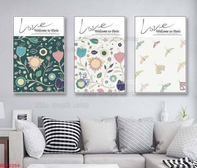 Download file File bộ tranh treo hiện đại HD70256 (gốc) in mica đèn LED