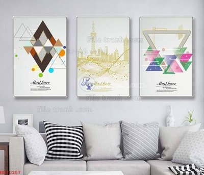 File tranh trang trí File bộ tranh treo hiện đại HD70257 (file gốc)