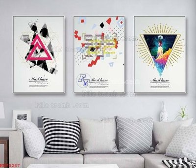 Tải file tranh gốc File bộ tranh treo hiện đại HD70267 chất lượng cao