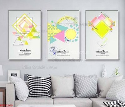 File gốc File bộ tranh treo hiện đại HD70269 (PNG) không nền chất lượng