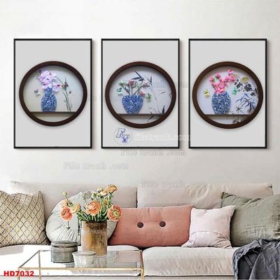 Ảnh gốc File tranh bộ hiện đại HD7032 (độ nét cao) in tráng gương