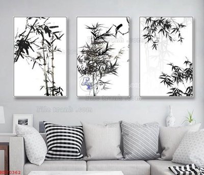 File gốc File bộ tranh treo hiện đại HD70362 (in lụa) tranh phong thủy