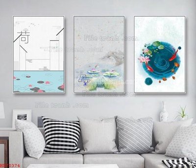 File tranh File bộ tranh treo hiện đại HD70374 (bản gốc) treo tường