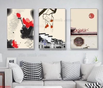 File in trần File bộ tranh treo hiện đại HD70393 (bản gốc) bầu trời