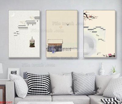 Download file tranh File bộ tranh treo hiện đại HD70397 (file gốc PSD)
