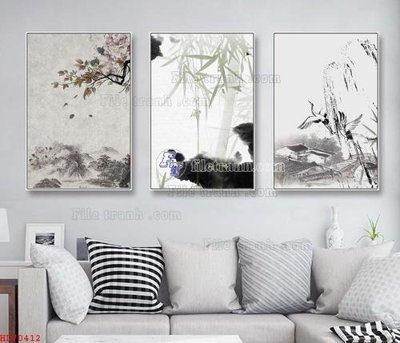 File tranh quảng cáo File bộ tranh treo hiện đại HD70412 (file gốc) chuyên nghiệp