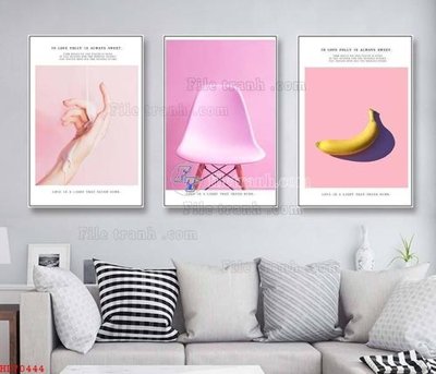 File tranh File bộ tranh treo hiện đại HD70444 (gốc) in trên kính