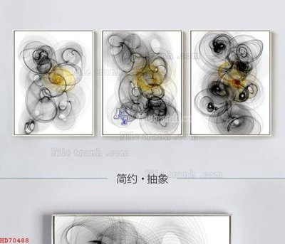 File tranh gốc in trần nhà File bộ tranh treo hiện đại HD70488 3D