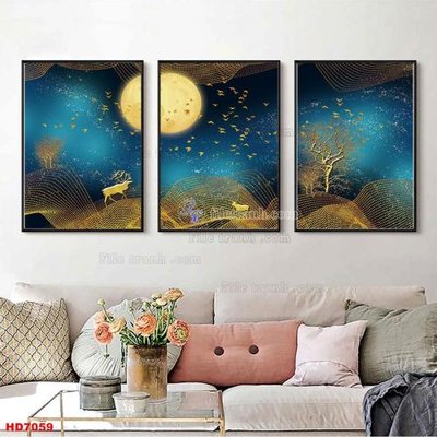 File in lụa File tranh bộ hiện đại HD7059 (chất lượng cao) File tranh bộ hiện đại HD7059