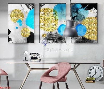 Ảnh gốc File bộ tranh treo hiện đại HD70619 (độ nét cao) in tráng gương