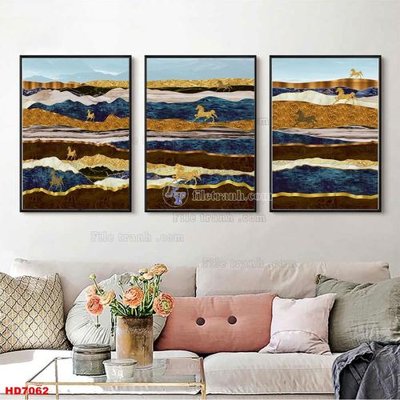 File ảnh File tranh bộ hiện đại HD7062 (gốc) in poster