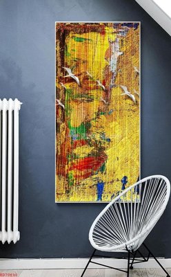 Download file gốc File bộ tranh treo hiện đại HD70630 (in lụa) hoa lá