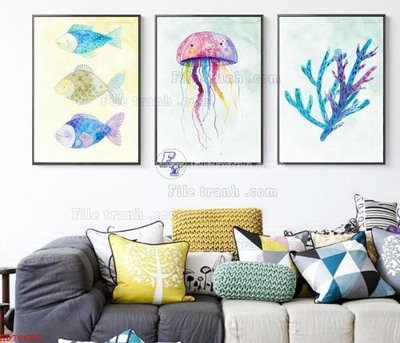 File PSD File bộ tranh treo hiện đại HD70655 (gốc) tách lớp chi tiết