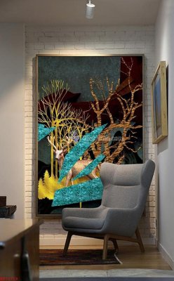 File gốc File bộ tranh treo hiện đại HD70719 (in 3D) nghệ thuật