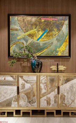 File in mica File bộ tranh treo hiện đại HD70763 (bản gốc) làm vách ngăn