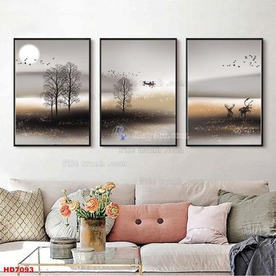 File gốc File tranh bộ hiện đại HD7093 (in ấn) màu sắc trung thực