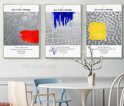 File tranh File bộ tranh treo hiện đại HD70971 (gốc) in film