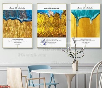 File gốc File bộ tranh treo hiện đại HD70988 (in ấn) màu sắc trung thực