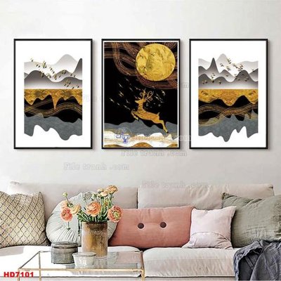 File PSD File tranh bộ hiện đại HD7101 (gốc) cho designer