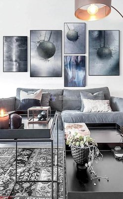 File tranh File bộ tranh treo hiện đại HD71107 (bản gốc) in lụa 3D