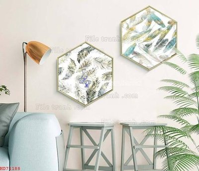 File tranh File bộ tranh treo hiện đại HD71188 (ảnh gốc) in trần nhà
