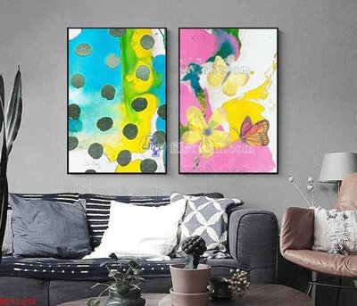 File gốc File bộ tranh treo hiện đại HD71265 (in lụa) hoa văn cổ điển