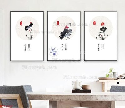 Download file gốc File bộ tranh treo hiện đại HD71317 (in lụa) hoa lá