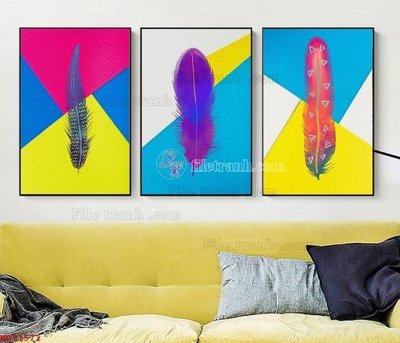 File in mica File bộ tranh treo hiện đại HD71572 (bản gốc) làm vách ngăn