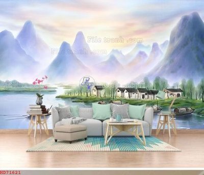 File in trần File bộ tranh treo hiện đại HD71621 (bản gốc) phong cảnh