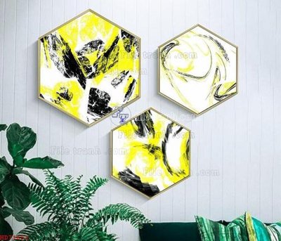 File gốc File bộ tranh treo hiện đại HD71652 (in lụa) hoa văn cổ điển