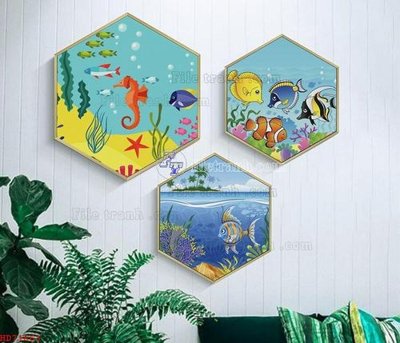 File in trần File bộ tranh treo hiện đại HD71663 (bản gốc) đại dương