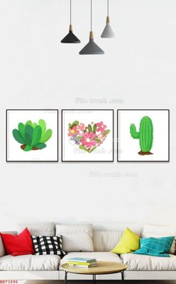 File tranh gốc in trần nhà File bộ tranh treo hiện đại HD71696 3D