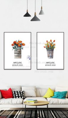 File gốc File bộ tranh treo hiện đại HD71697 (in tráng gương) nghệ thuật