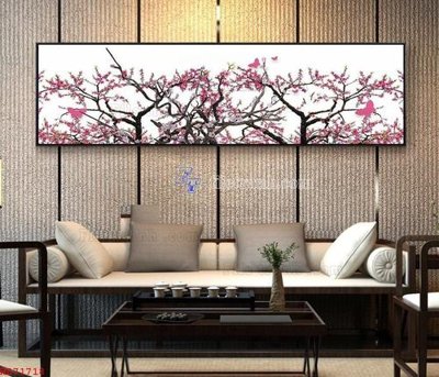 File tranh File bộ tranh treo hiện đại HD71718 (bản gốc) in lụa 3D