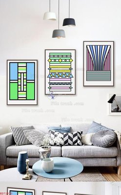 File in trần File bộ tranh treo hiện đại HD71810 (file gốc) xuyên sáng