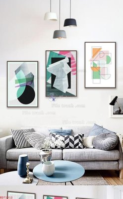 File gốc File bộ tranh treo hiện đại HD71812 (in tráng gương) hiện đại