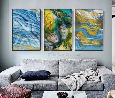 File gốc File bộ tranh treo hiện đại HD71830 (cho in 3D) độc đáo