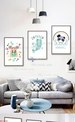 File in trần File bộ tranh treo hiện đại HD71835 (bản gốc) 5D