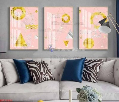 File gốc File bộ tranh treo hiện đại HD71960 (in tráng gương) nghệ thuật