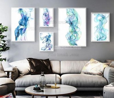 Download file gốc File bộ tranh treo hiện đại HD71976 (in lụa) hoa lá