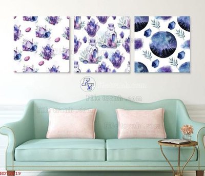 File tranh File bộ tranh treo hiện đại HD72019 (bản gốc) in lụa 3D