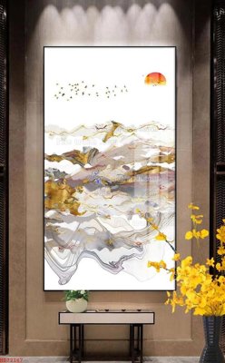 Tải file File bộ tranh treo hiện đại HD72167 (gốc) chủ đề hoa sen